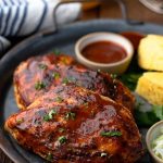 BBQ CHICKEN GLAZED WITH SAUCE